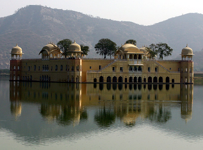 A general view of the Jal Mahal also known as Water Palace is seen in Jaipur