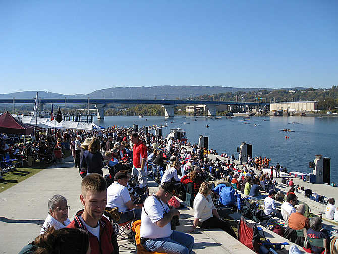 Overlooking the grandstand and finish area at the 2008 Head of the Hooch in Chattanooga, Tennessee.
