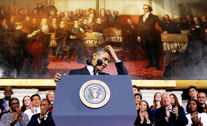 US President Barack Obama speaks about health insurance at Faneuil Hall in Boston, Massachusetts October 30, 2013.