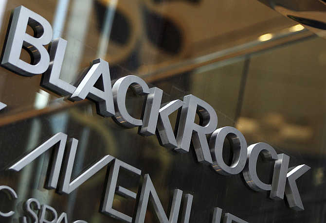 BlackRock logo outside of its offices in New York.