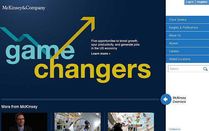Homepage of McKinsey & Company.
