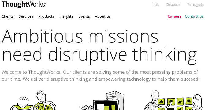Homepage of ThoughtWorks.