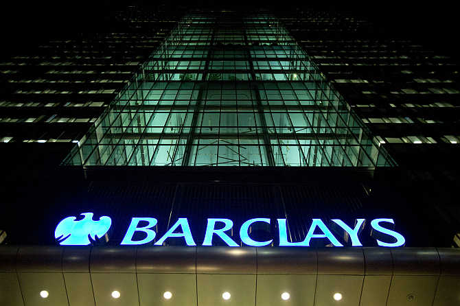 Barclays headquarters in the Canary Wharf business district in London.