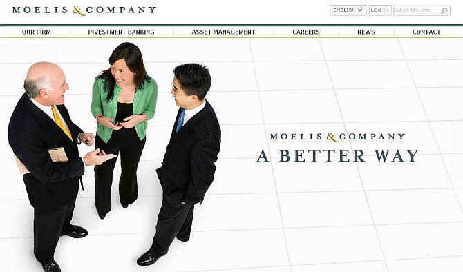 Homepage of Moelis & Company.
