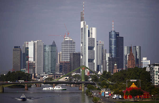 A view of Frankfurt's skyline, Germany.