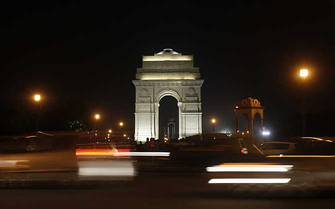 A view of India Gate in New Delhi, India.