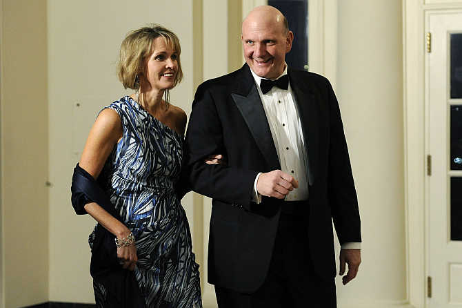 Steve Ballmer with his wife Connie in Washington, DC.