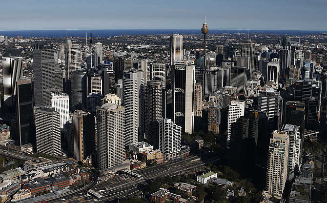 A view of Central Business District in Sydney, Australia.
