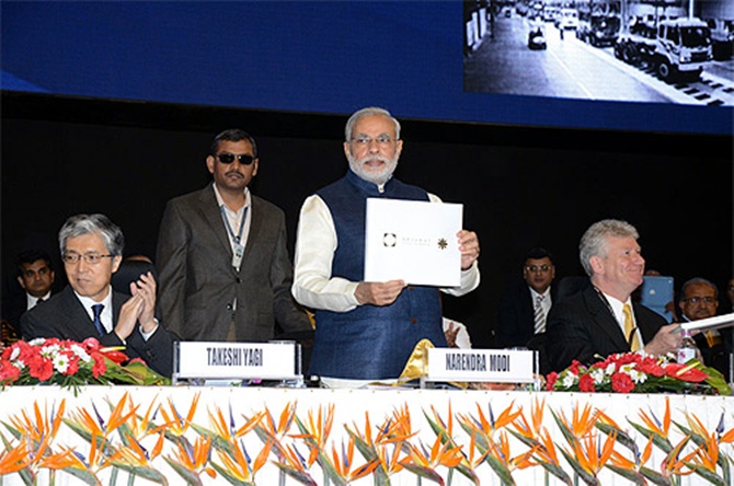 Narendra Modi during the Vibrant Gujarat Summit.