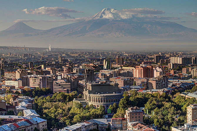 A view of Yerevan, the capital city of Armenia.