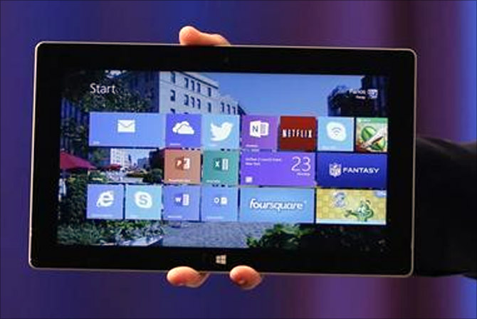 Microsoft's Surface 2 is seen during the launch of their Surface 2 tablets in New York.