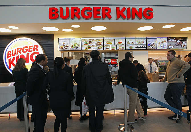 Burger King restaurant at the Marignane airport hall in France.