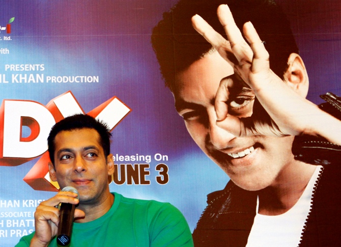 Salman Khan smiles during a promotional event.