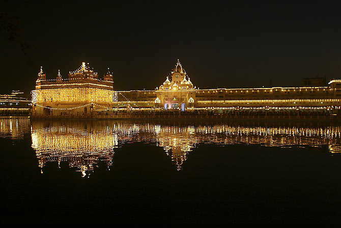 Golden Temple is illuminated for Baisakhi festival in Amritsar. Punjab is fourth-most developed state in India.