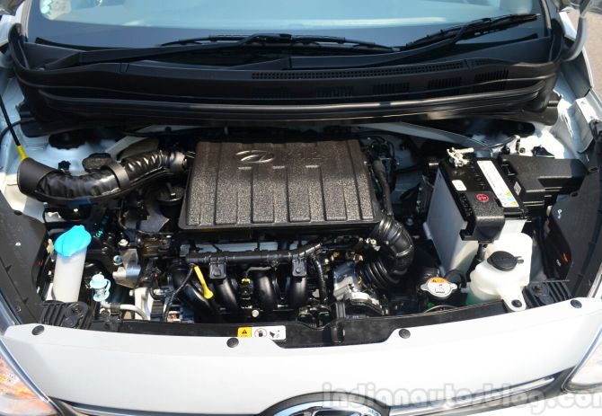 Engine of Hyundai Xcent.