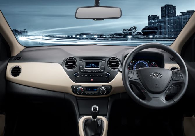 Hyundai Xcent interior.