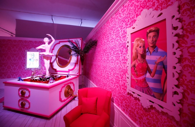 A room is pictured inside a 'Barbie Dreamhouse' of Mattel's Barbie dolls in Berlin.