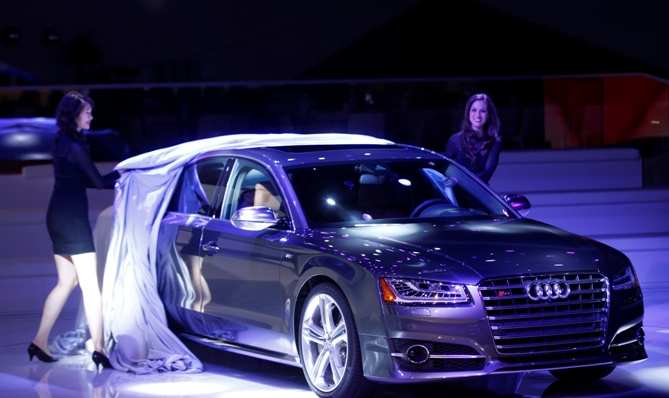 The Audi S8 is unveiled during the press preview day of the North American International Auto Show in Detroit, Michigan. 