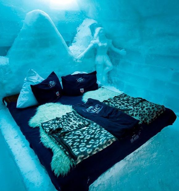Guest accommodation at the Ice Hotel, Lake Balea