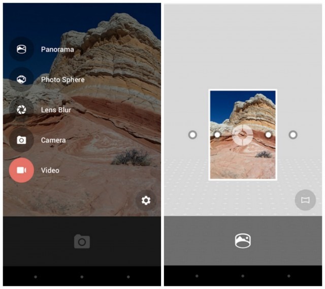 Google's new camera app includes a new lens blur effect and revamped panorama and portrait sphere shooting modes.