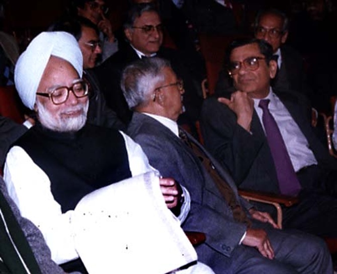 Bhagwati with Prime Minister Manmohan Singh.