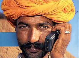 A man uses a mobile phone