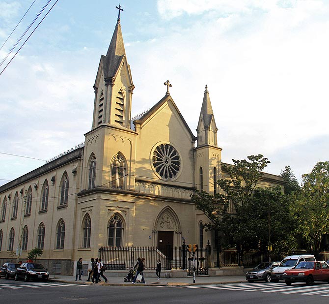 An exterior view of the Our Lady of Mercy Church.