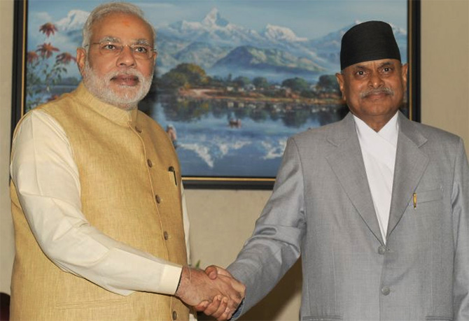 PM meets President of Nepal, Ram Baran Yadav.