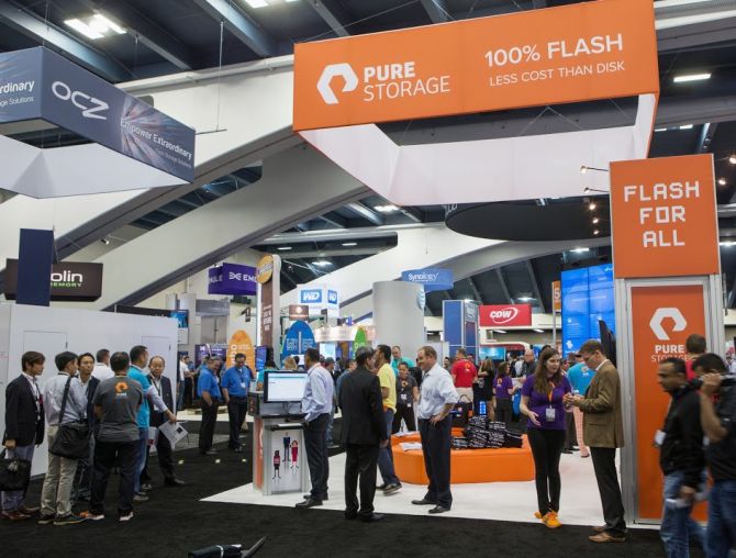 Pure Storage stall at the VMworld in Las Vegas.