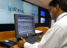 An infosys engineer at work.