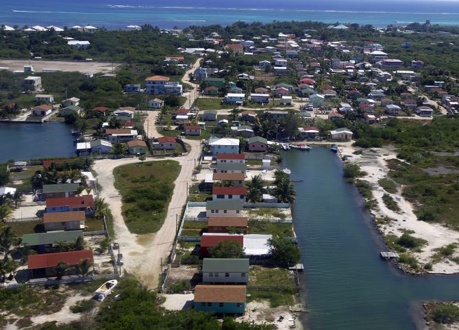 An aerial view of the city of San Pedro.