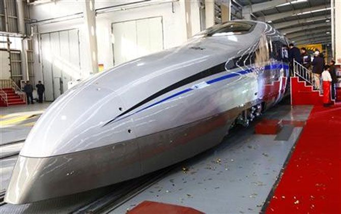 CSR high-speed bullet train. Photograph: Reuters