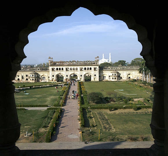 Visitors walk inside Asafi Imambara, also known as Bara Imambara, in Lucknow.