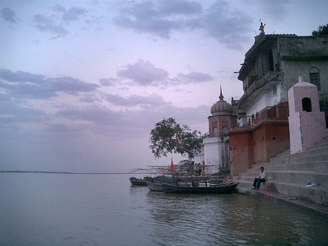 Ghat on the Ganges near Kanpur