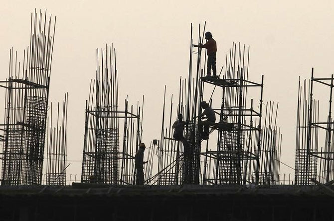 Workers at a construction site