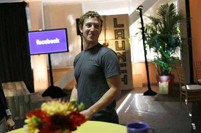 Mark Zuckerberg at Facebook headquarters in Palo Alto, California.