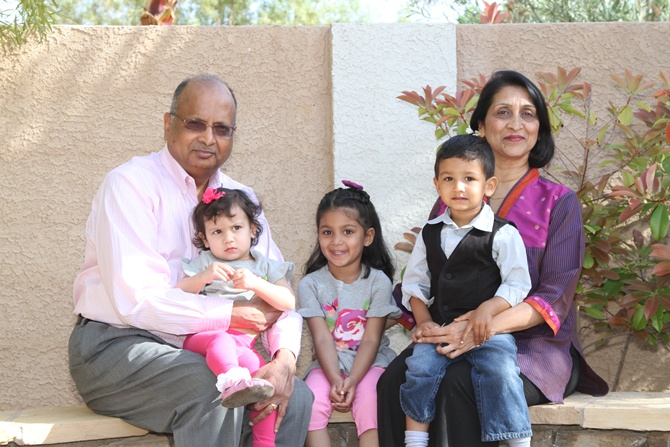 Prof Paulraj with his family.