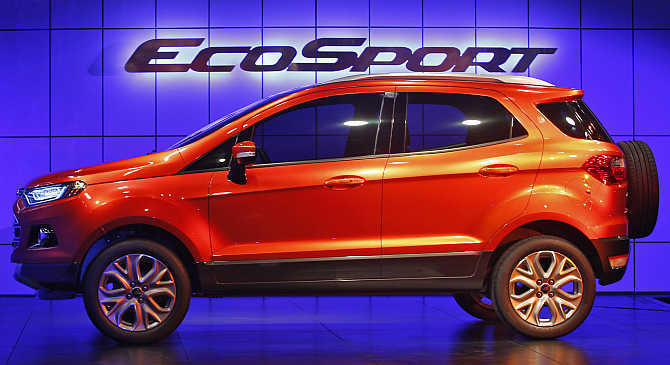 Ford EcoSport on display in New Delhi.