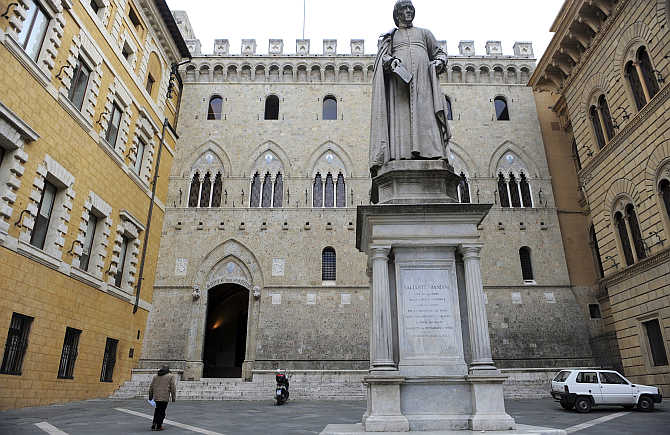 Monte dei Paschi headquarters in Siena, Italy.