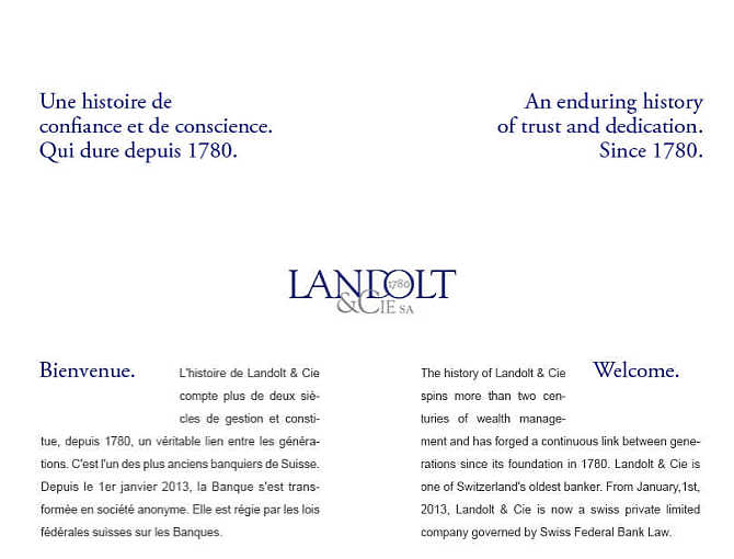 Homepage of Landolt & Cie website.