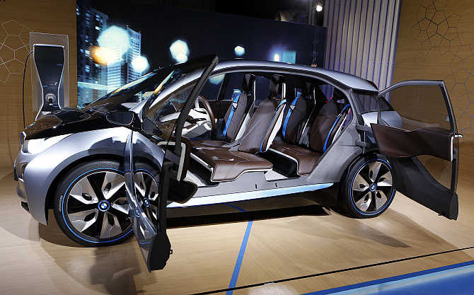 BMW i3 Concept electric car on display in New York.