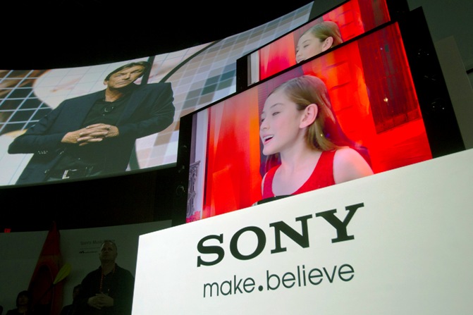 New Sony Bravia 4K Ultra HD televisions are displayed after being unveiled during a Sony news conference at the Consumer Electronics Show (CES) in Las Vegas January 7, 2013. 