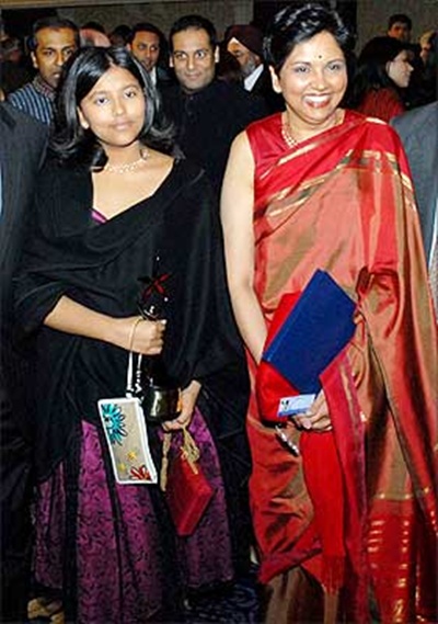 Indra Nooyi with her daughter.