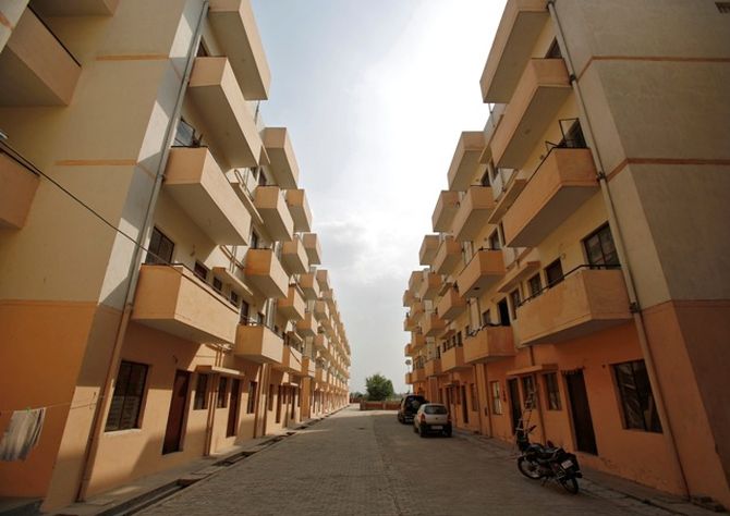 A general view of the Dinesh Nagar housing complex is pictured at Ghaziabad.