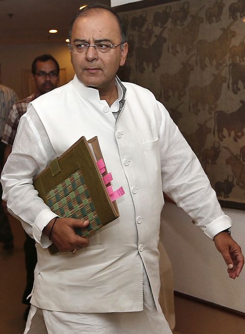 Finance and Defence Minister Arun Jaitley attends a meeting with the finance ministers of Indian states on the Goods and Services Tax (GST) issues in New Delhi.
