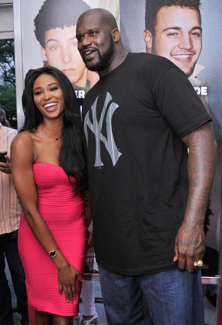 Nana Meriwether (L) and Shaquille O'Neal.