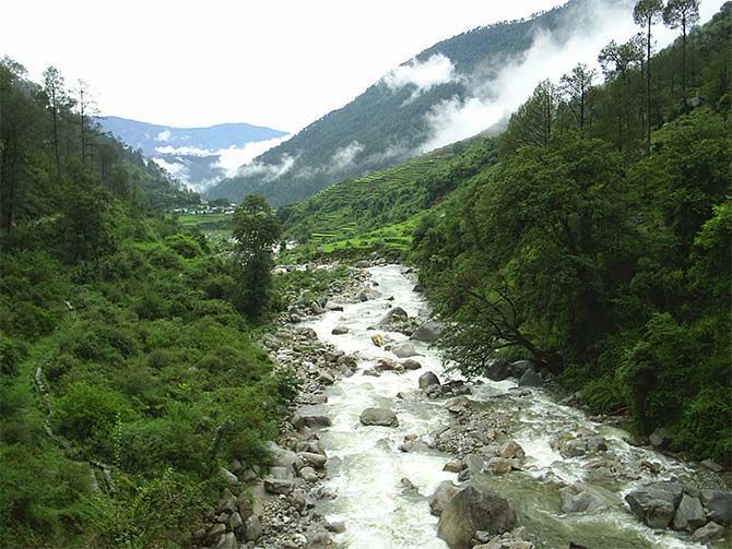 Himalayan region, western ghats and other mountain areas are endowed with waterfalls, stream, rapids and rivers flowing down the hills.