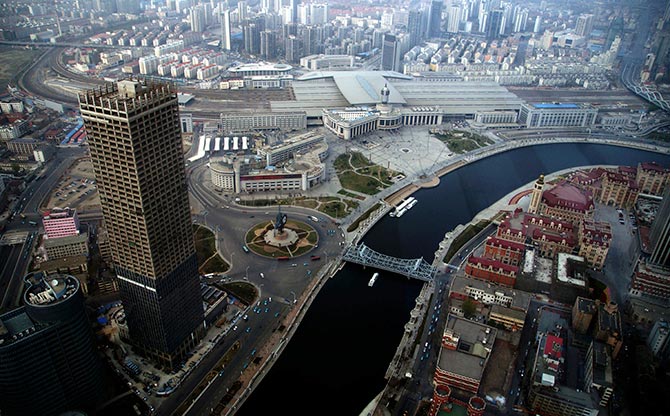 A general view of centre Tianjin taken from Tianjin World Financial Center,