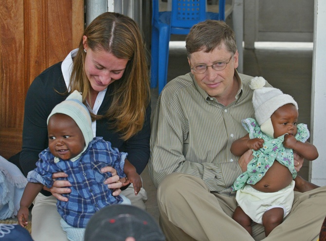 Bill Gates and  wife Melinda Gates.
