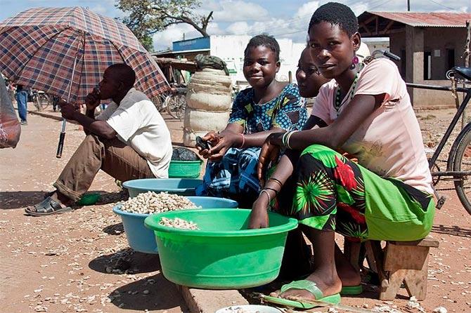 Malawi market.